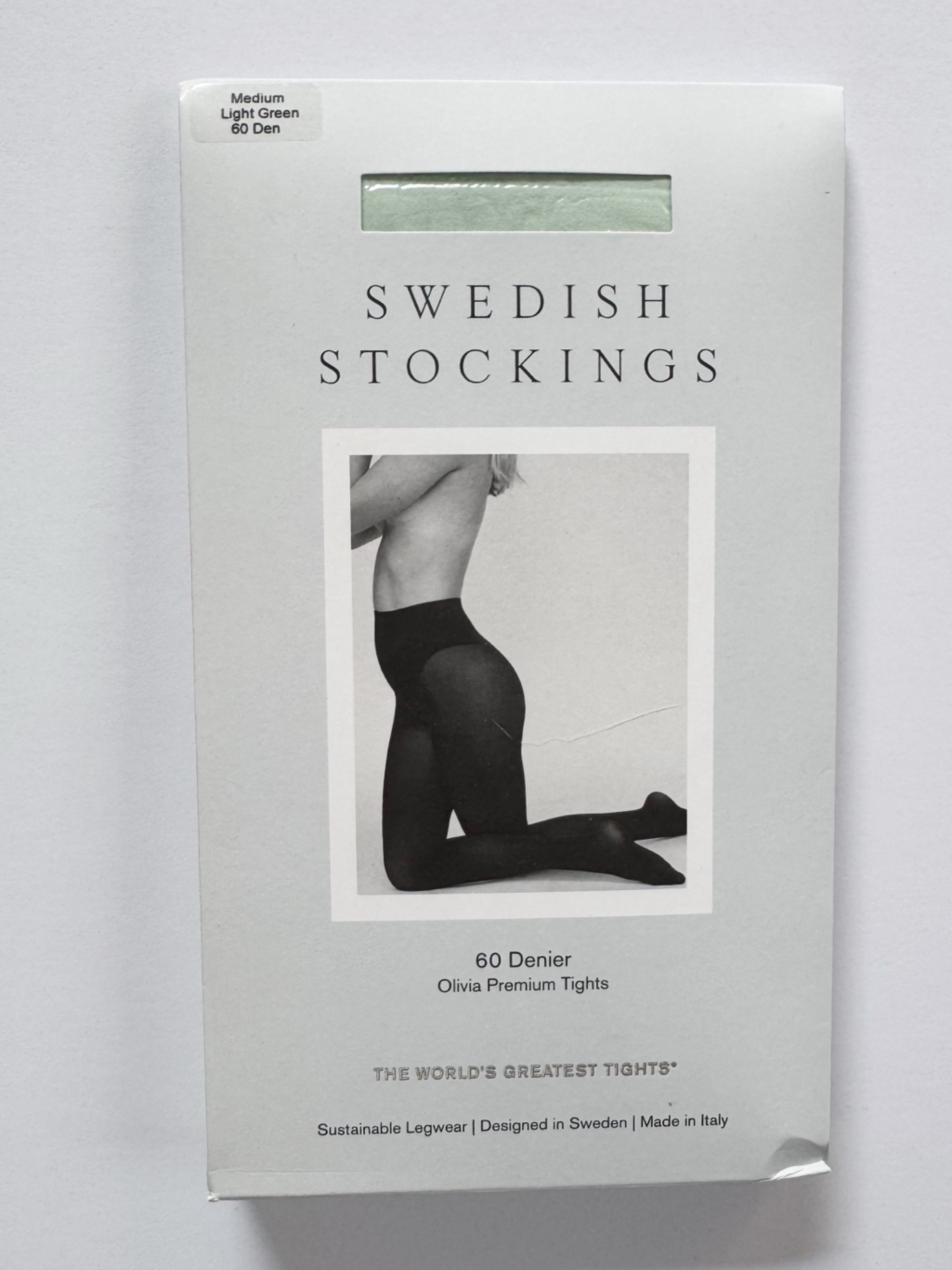 Free People X Swedish Stockings The Olivia Premium Tights In Mint | Medium Nwt — image 2 of 8